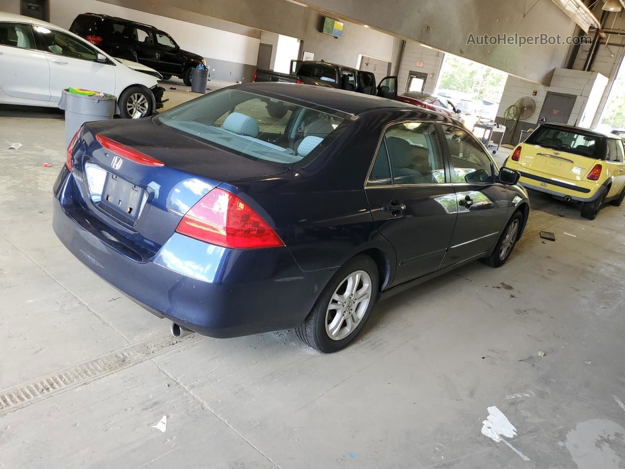 2007 Honda Accord Se Blue vin: 1HGCM56327A054289