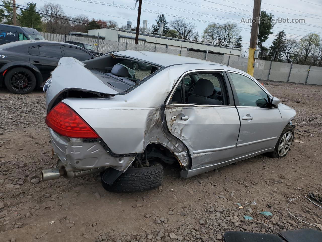 2007 Honda Accord Se Silver vin: 1HGCM56327A174609