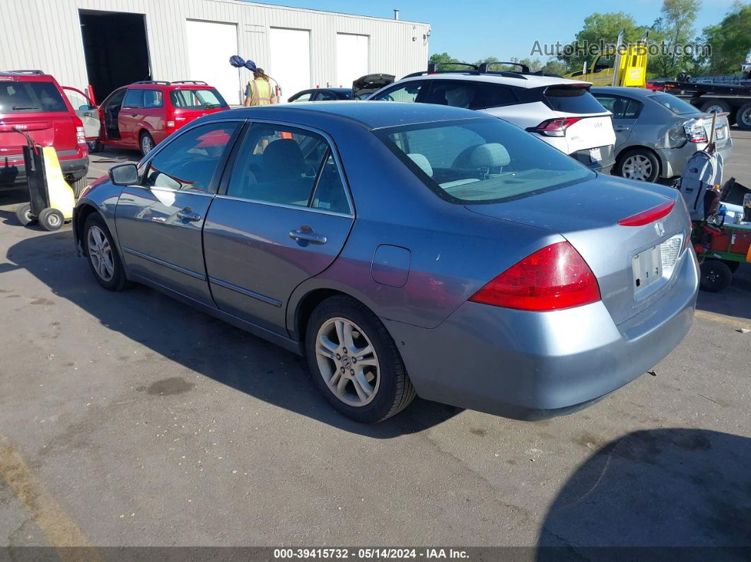 2007 Honda Accord 2.4 Se Light Blue vin: 1HGCM56337A125225