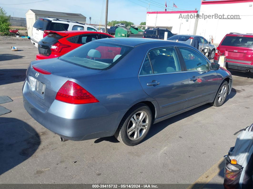 2007 Honda Accord 2.4 Se Light Blue vin: 1HGCM56337A125225