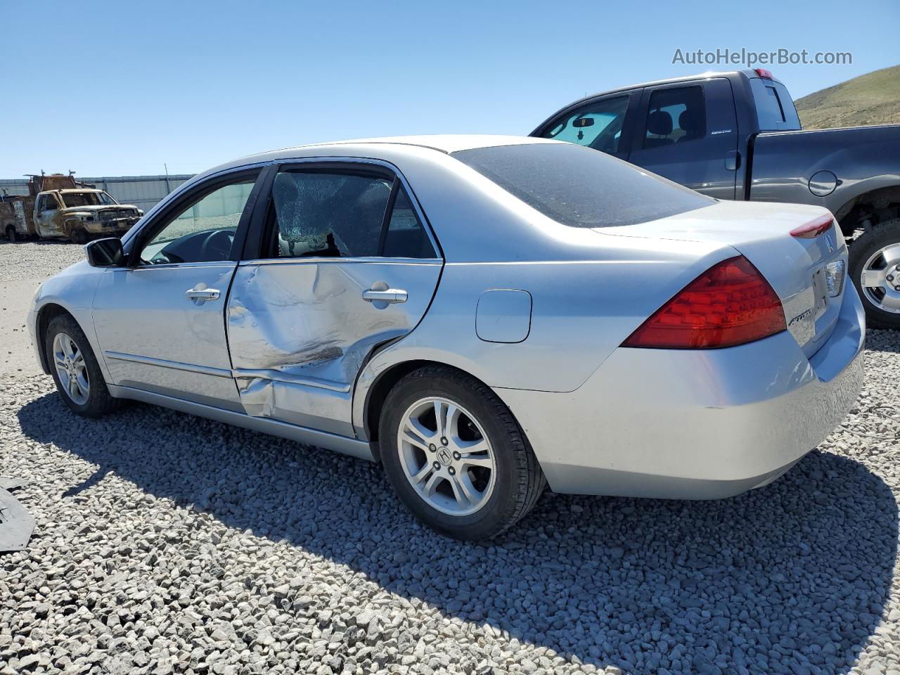 2007 Honda Accord Se Silver vin: 1HGCM56337A215927