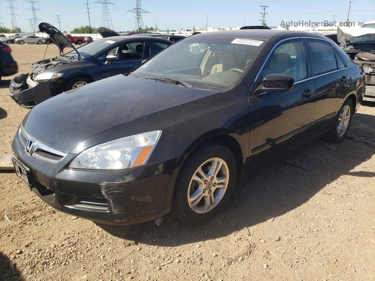 2007 Honda Accord Se Black vin: 1HGCM56347A192156