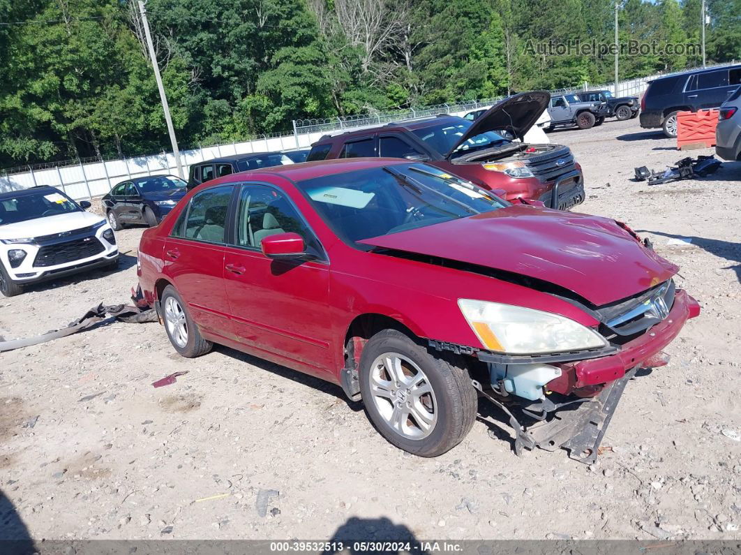 2007 Honda Accord 2.4 Se Burgundy vin: 1HGCM56357A071927