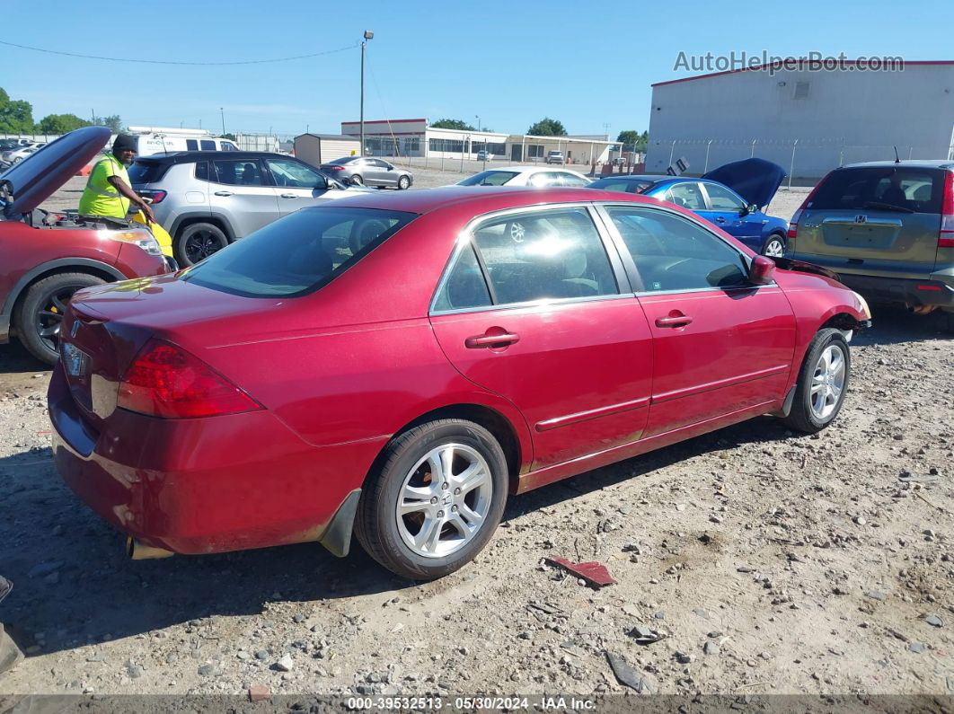 2007 Honda Accord 2.4 Se Burgundy vin: 1HGCM56357A071927