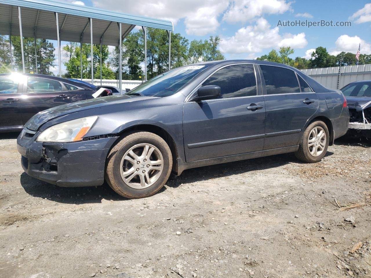 2007 Honda Accord Se Синий vin: 1HGCM56367A052187