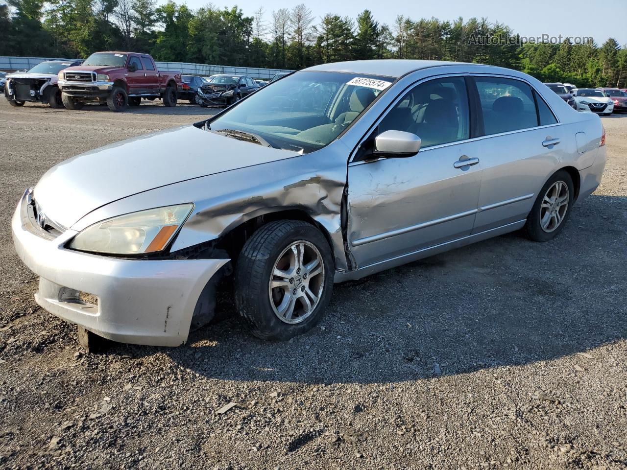 2007 Honda Accord Se Silver vin: 1HGCM56367A144089