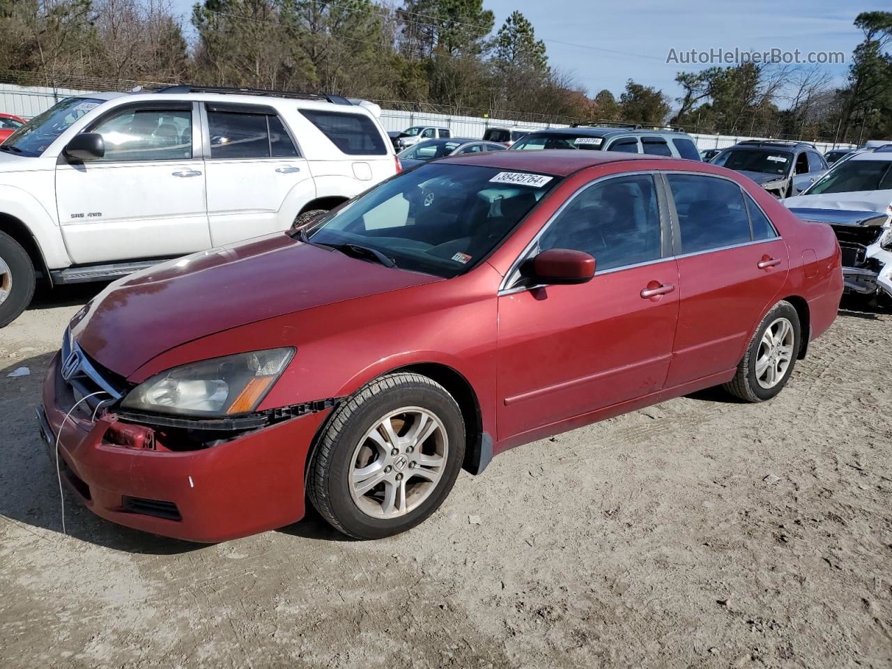 2007 Honda Accord Se Red vin: 1HGCM56377A008280