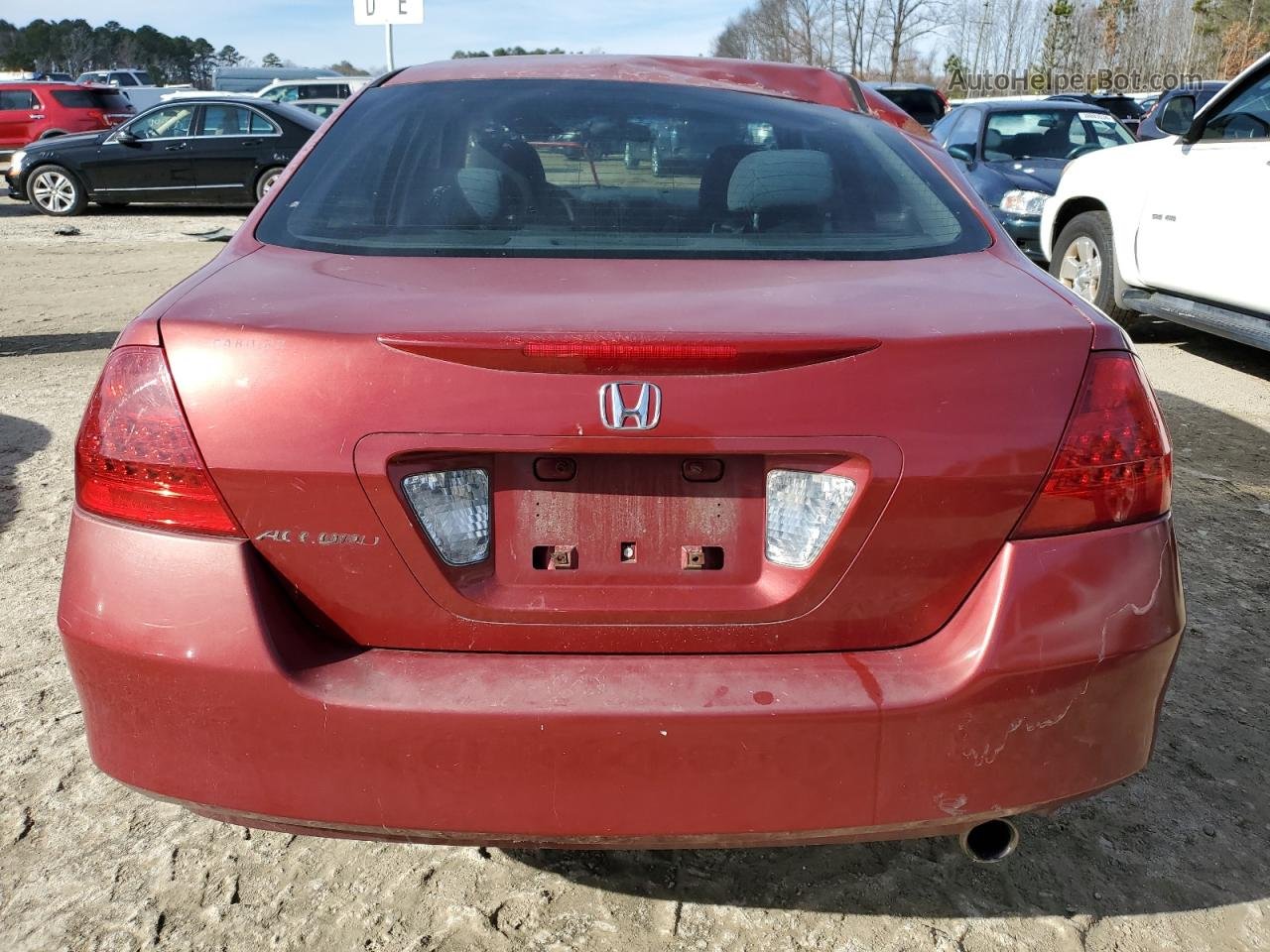 2007 Honda Accord Se Red vin: 1HGCM56377A008280