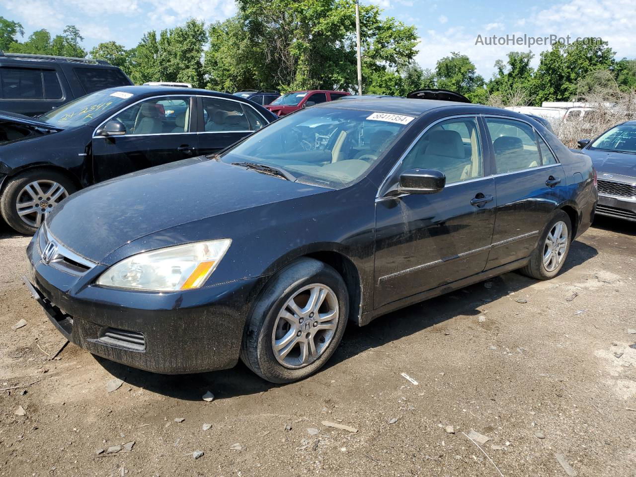 2007 Honda Accord Se Black vin: 1HGCM56377A058922