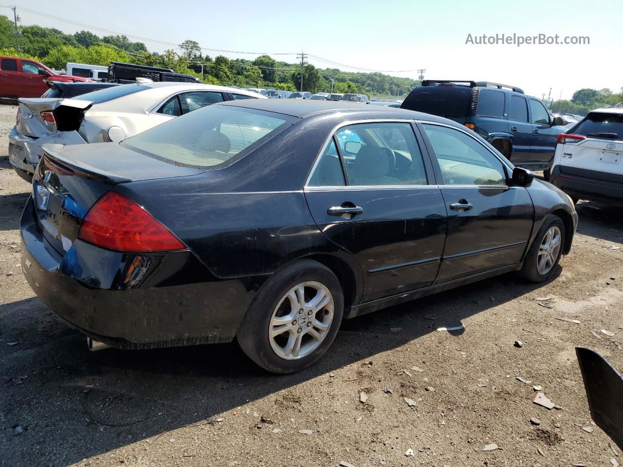 2007 Honda Accord Se Black vin: 1HGCM56377A058922