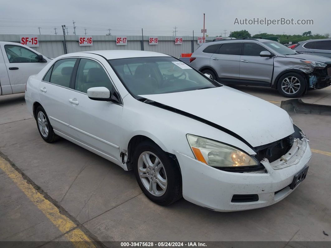 2007 Honda Accord 2.4 Se White vin: 1HGCM56377A140858