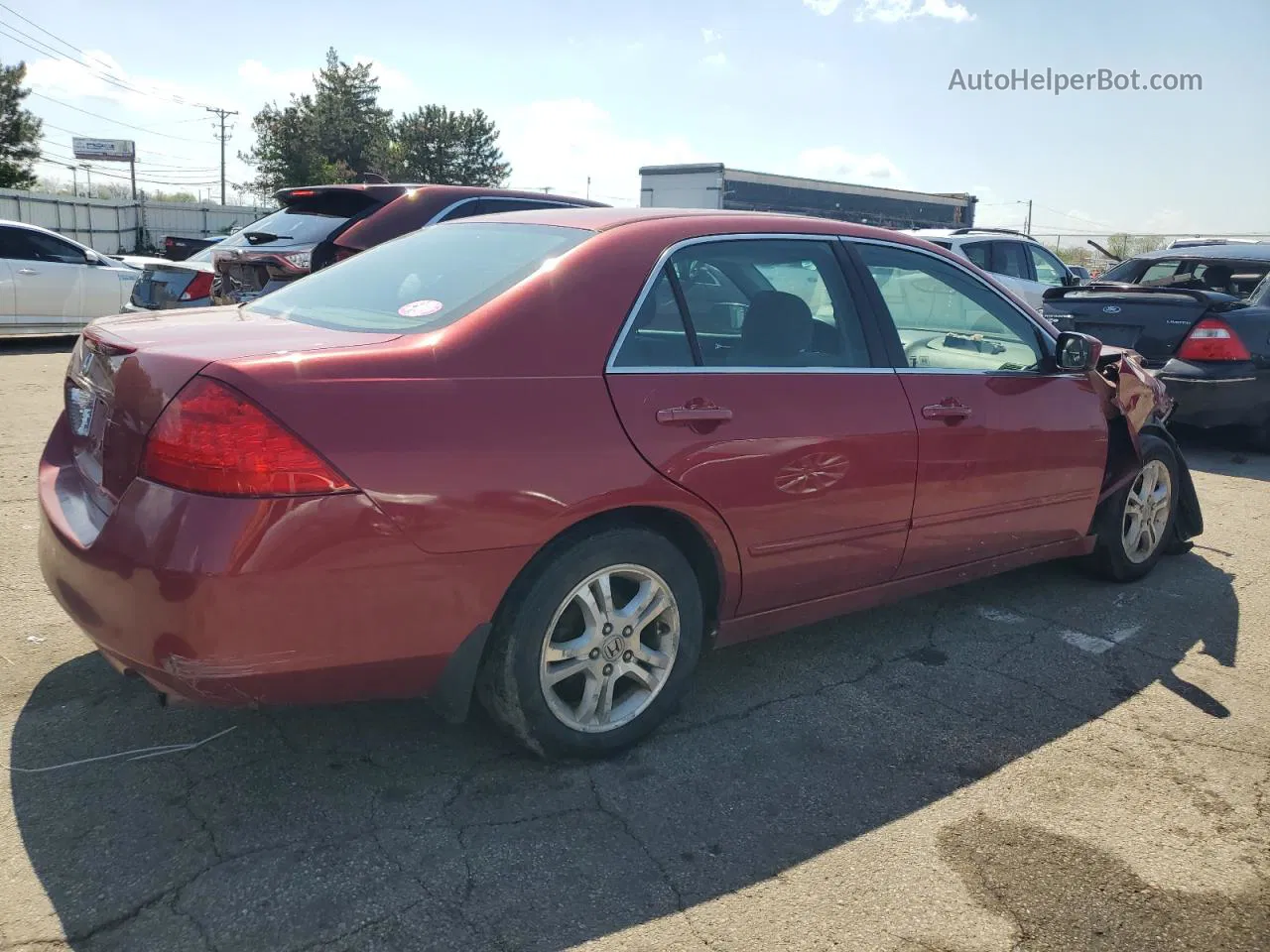 2007 Honda Accord Se Красный vin: 1HGCM56387A128427