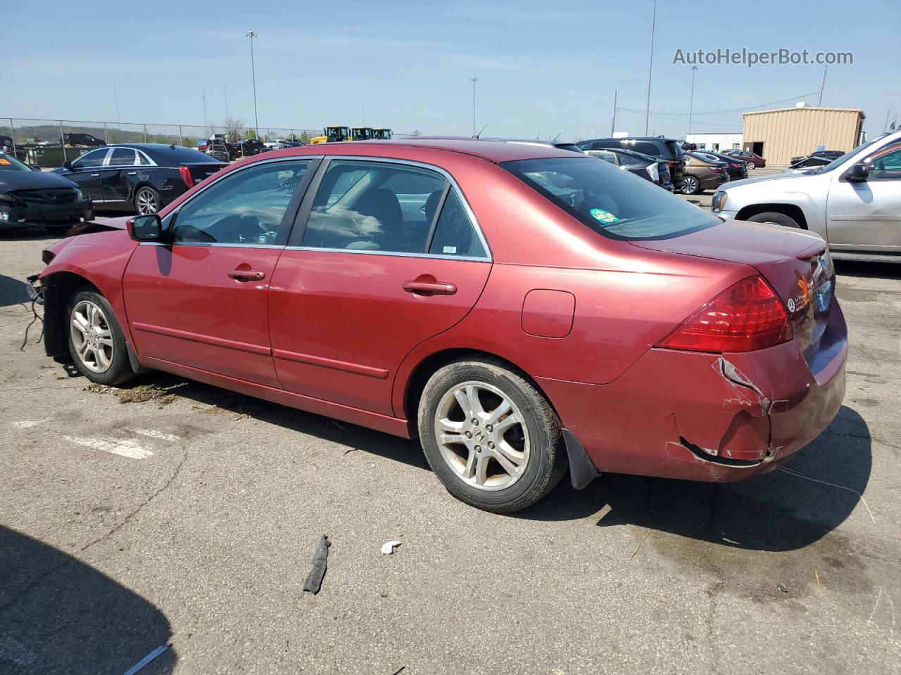 2007 Honda Accord Se Red vin: 1HGCM56387A128427