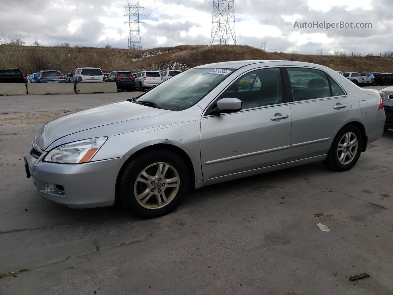 2007 Honda Accord Se Silver vin: 1HGCM56387A189602