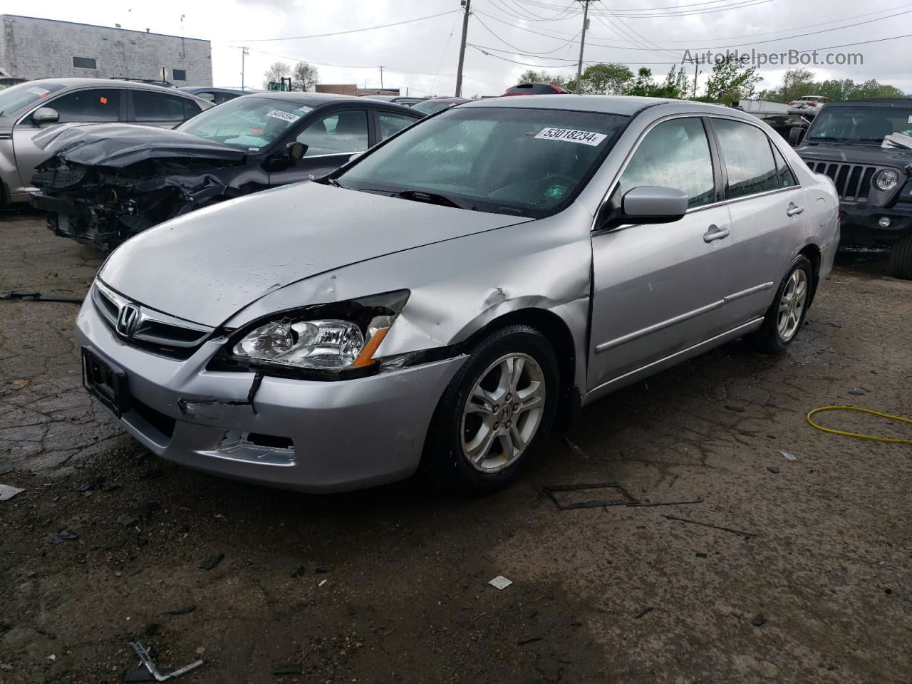 2007 Honda Accord Se Silver vin: 1HGCM56387A201697