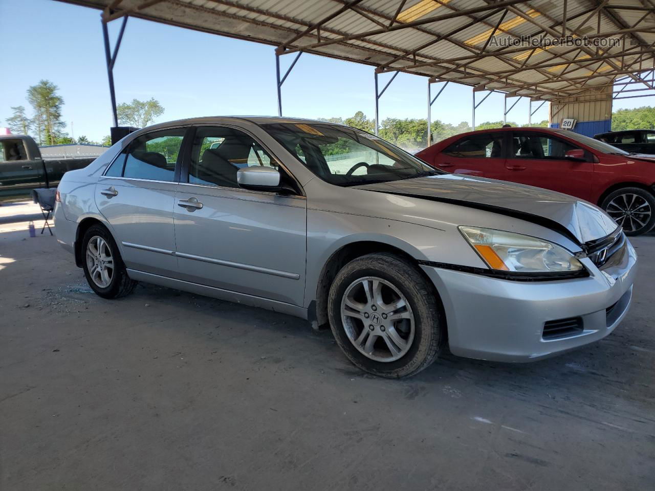 2007 Honda Accord Se Silver vin: 1HGCM56397A142630