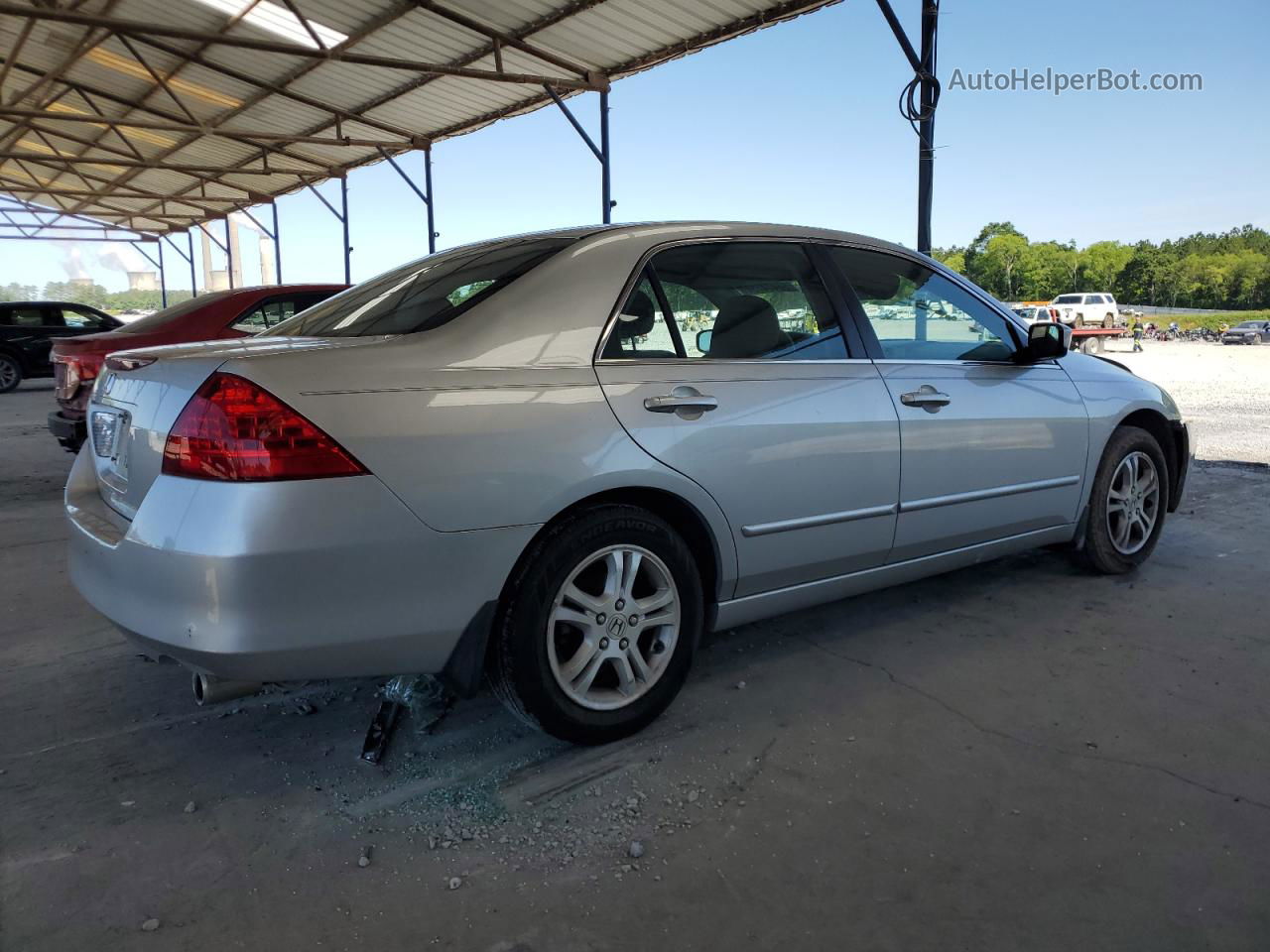 2007 Honda Accord Se Silver vin: 1HGCM56397A142630