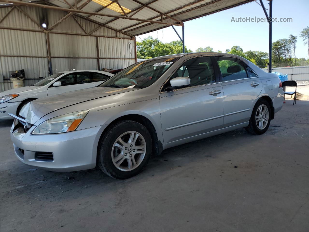 2007 Honda Accord Se Silver vin: 1HGCM56397A142630