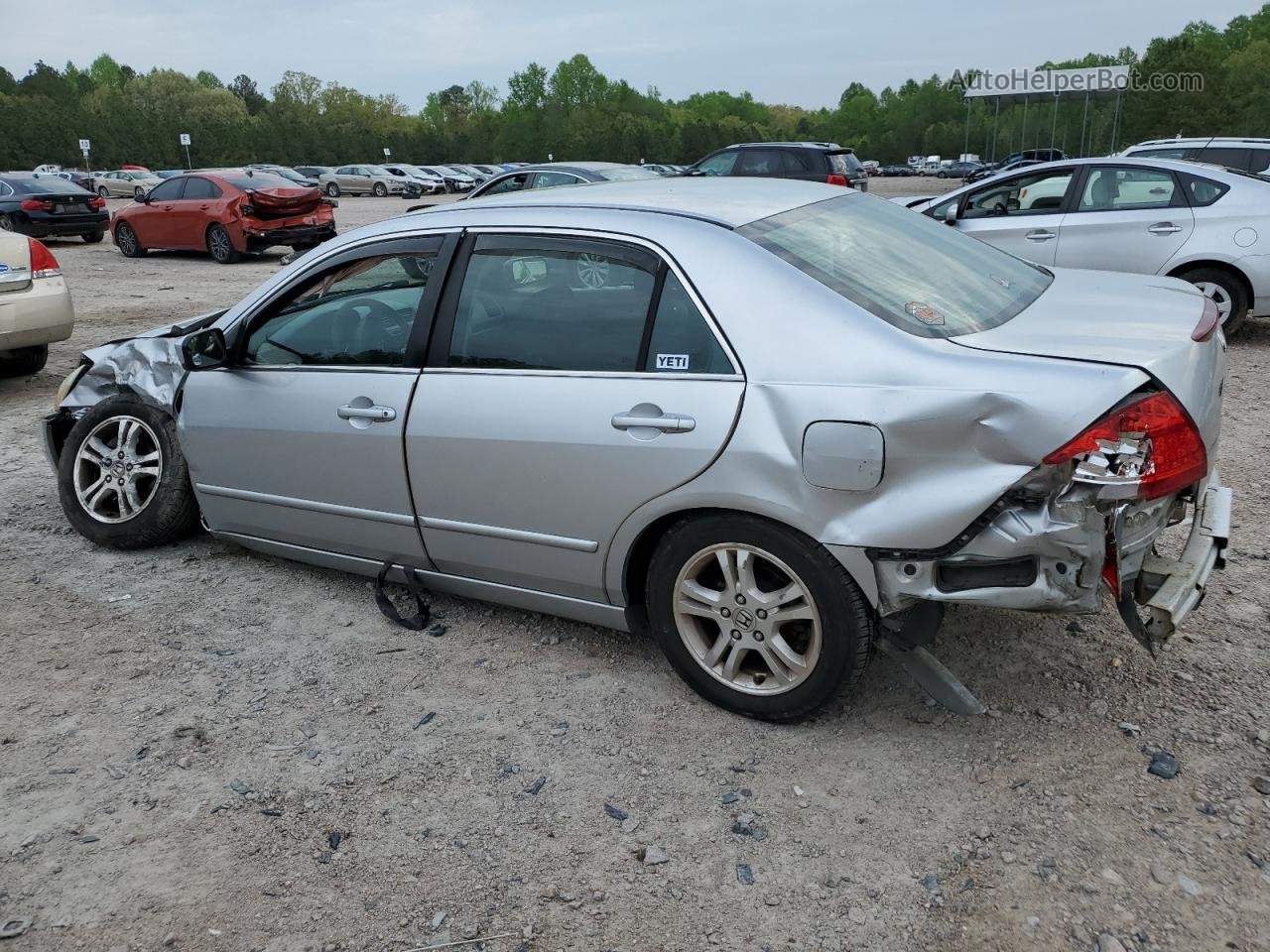 2007 Honda Accord Se Silver vin: 1HGCM563X7A000724