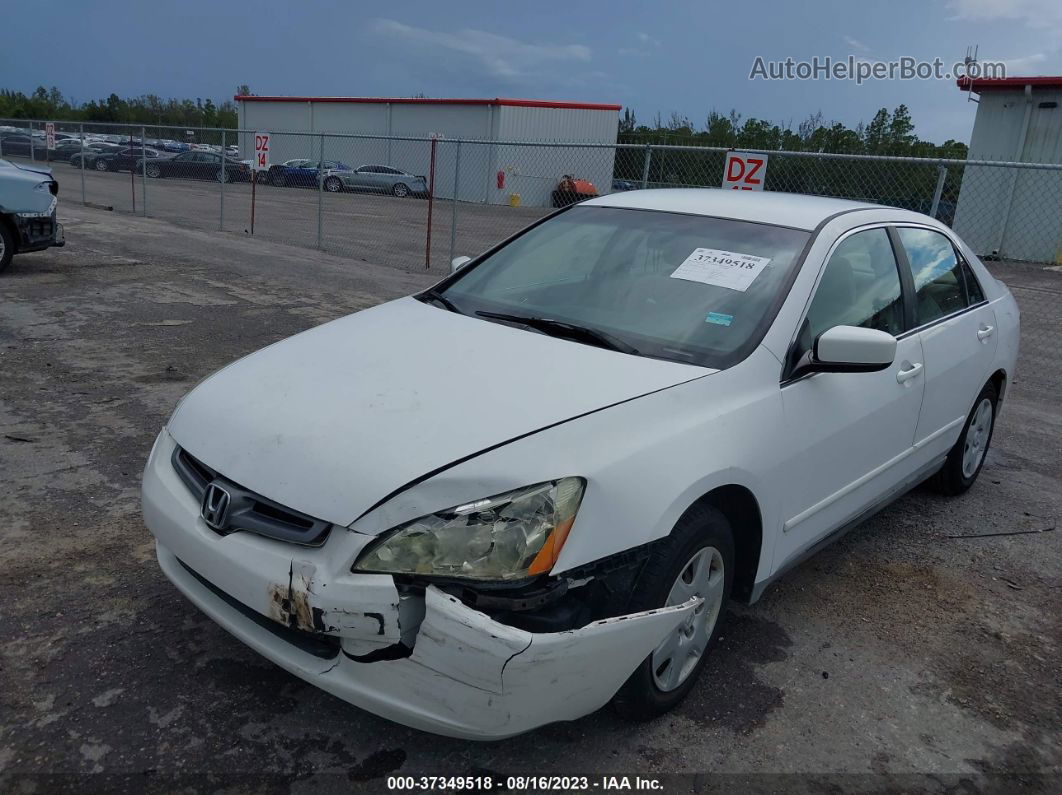 2005 Honda Accord Sdn Lx White vin: 1HGCM56445A134490