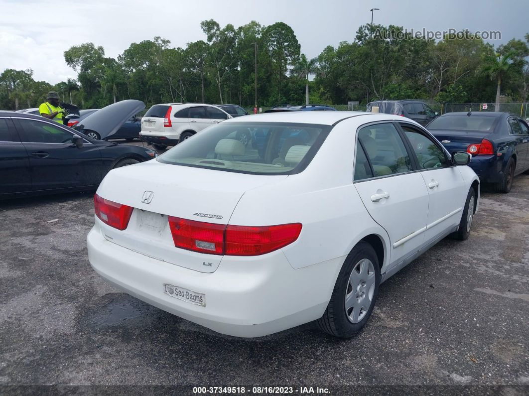 2005 Honda Accord Sdn Lx White vin: 1HGCM56445A134490