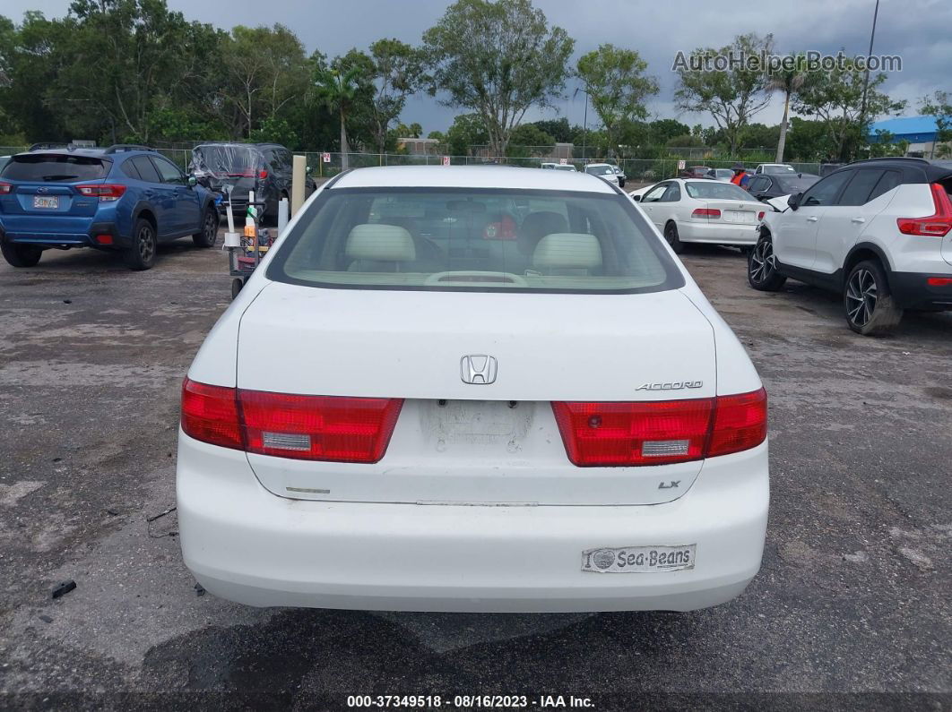 2005 Honda Accord Sdn Lx White vin: 1HGCM56445A134490