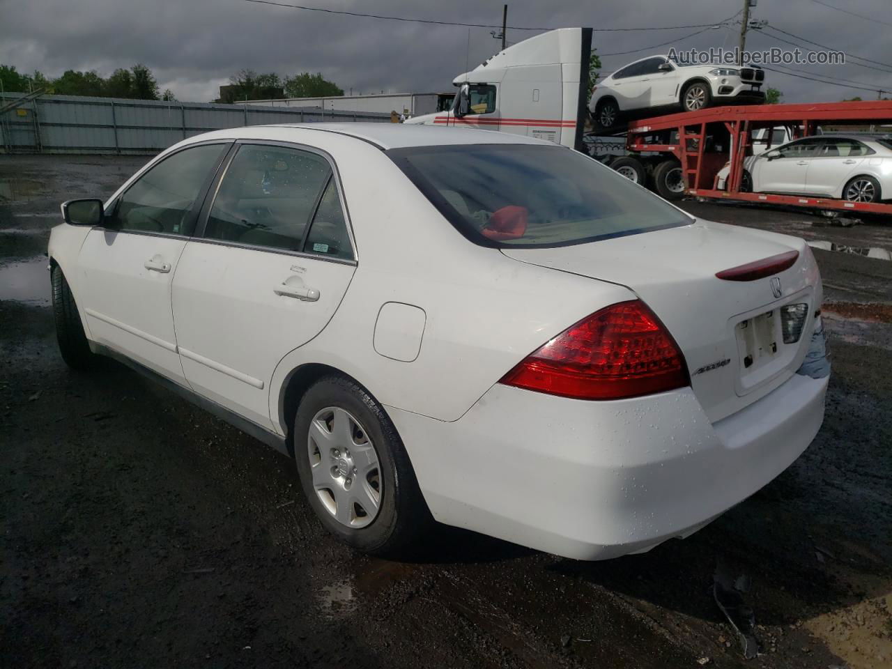 2007 Honda Accord Lx White vin: 1HGCM56467A027329