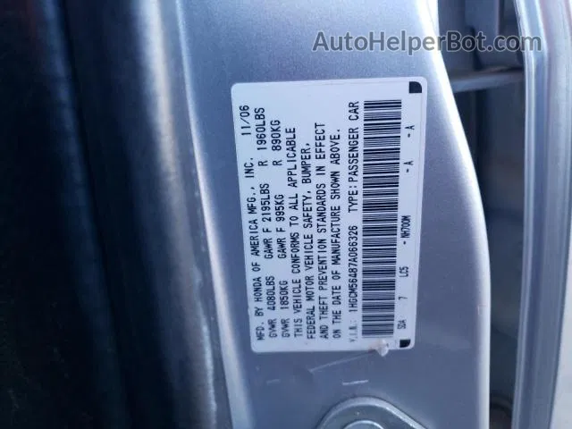 2007 Honda Accord Lx Silver vin: 1HGCM56487A066326