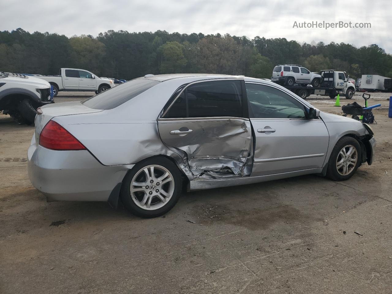 2007 Honda Accord Ex Silver vin: 1HGCM56707A051135