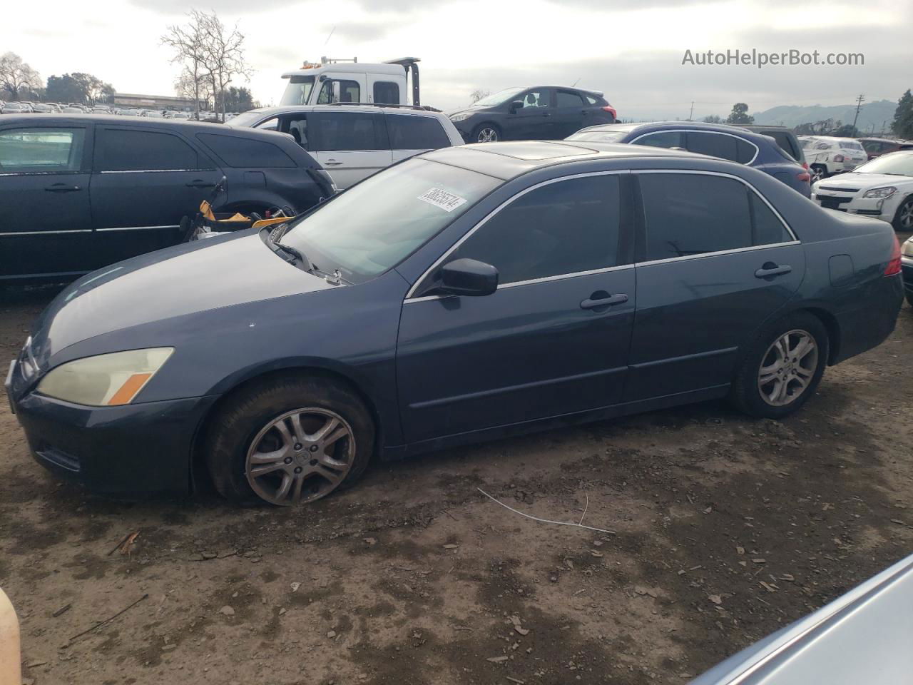 2007 Honda Accord Ex Blue vin: 1HGCM56717A089425