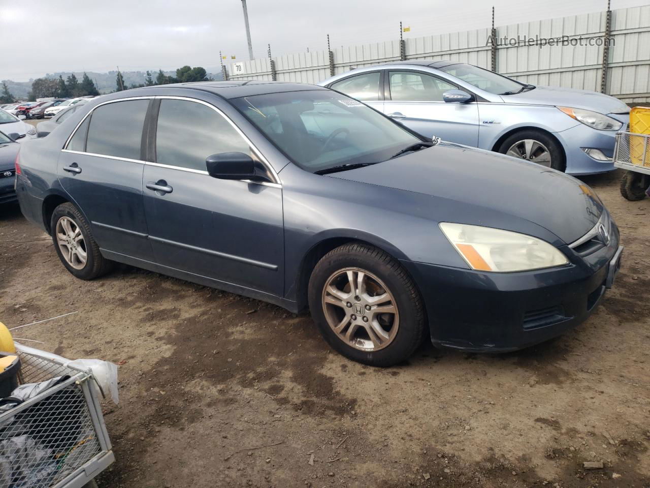 2007 Honda Accord Ex Blue vin: 1HGCM56717A089425