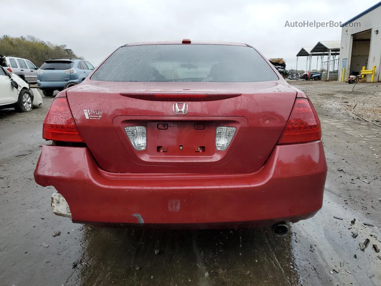 2007 Honda Accord Ex Красный vin: 1HGCM56727A109343