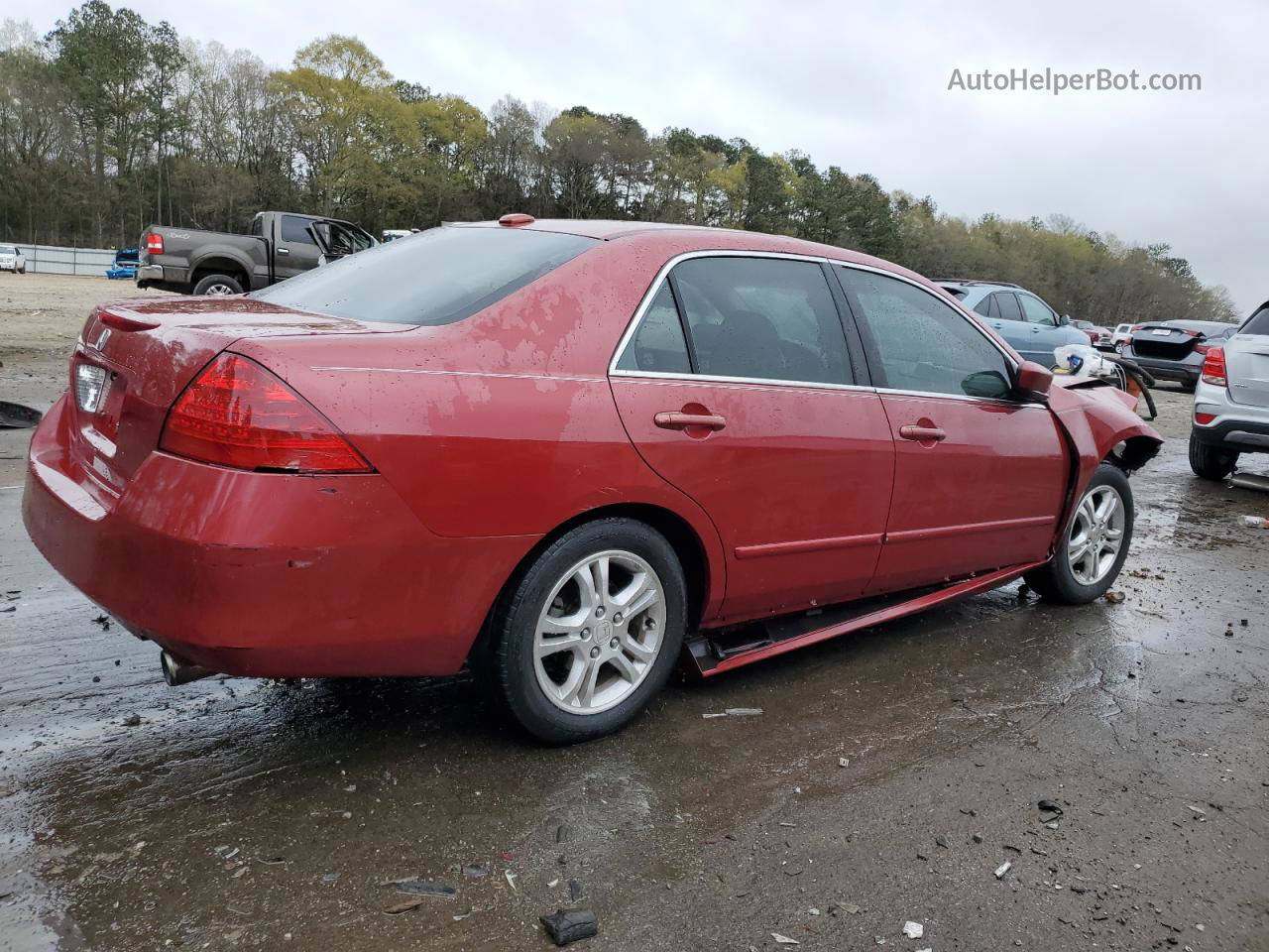 2007 Honda Accord Ex Красный vin: 1HGCM56727A109343