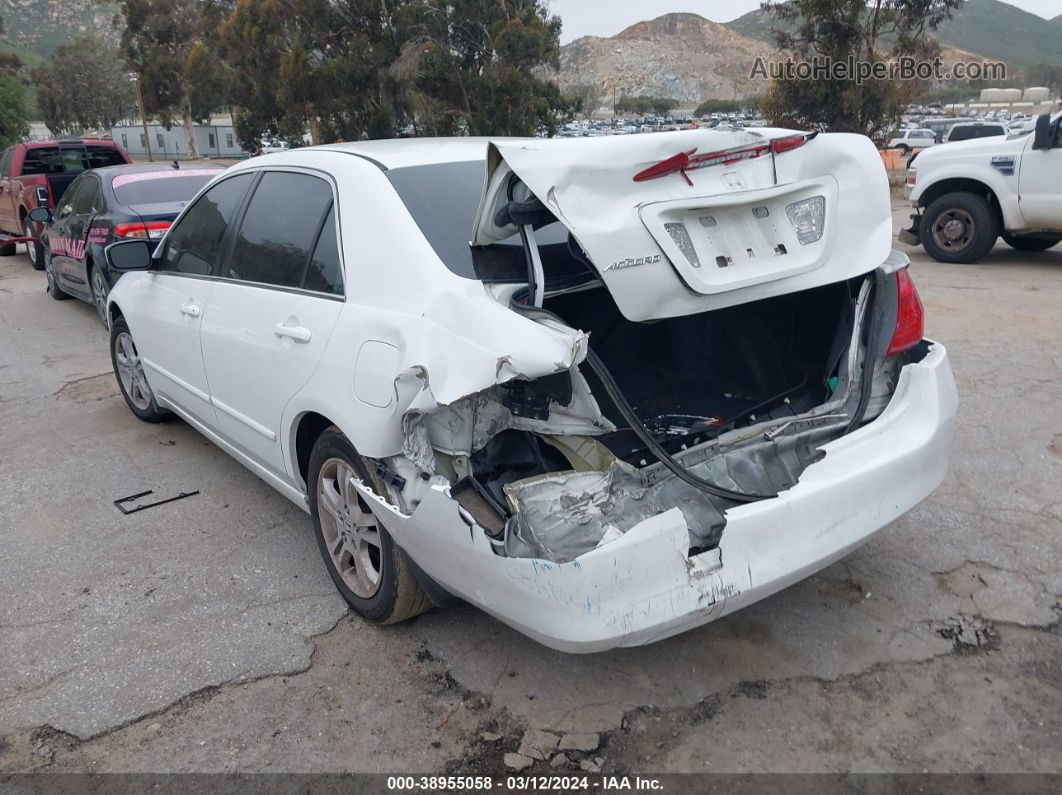 2007 Honda Accord 2.4 Ex White vin: 1HGCM56737A193916