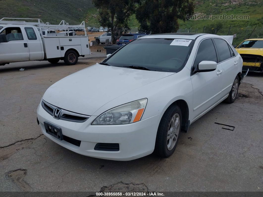 2007 Honda Accord 2.4 Ex White vin: 1HGCM56737A193916