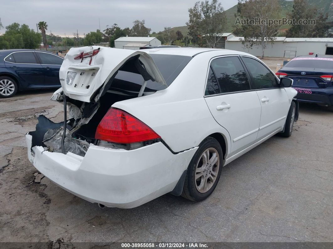 2007 Honda Accord 2.4 Ex White vin: 1HGCM56737A193916