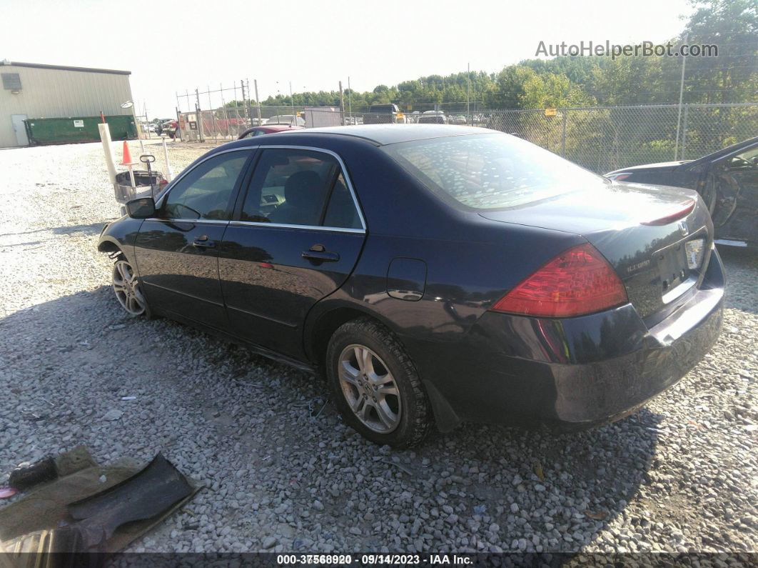 2007 Honda Accord Sdn Ex/ex-l Blue vin: 1HGCM56737A205255