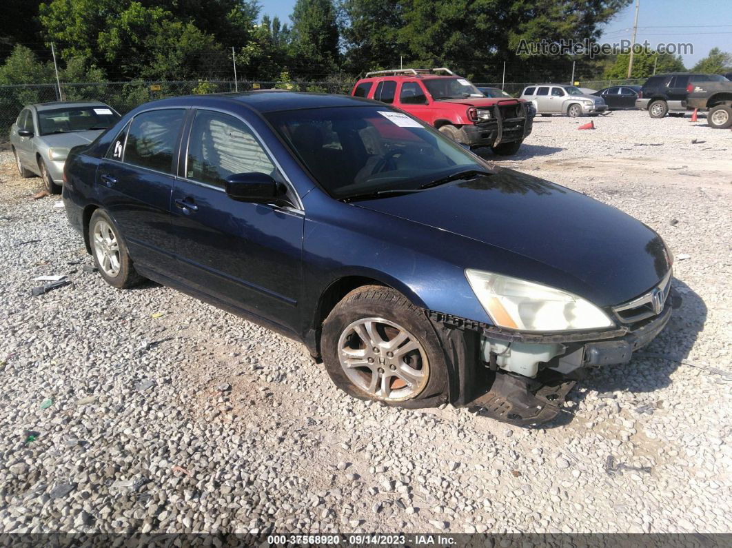 2007 Honda Accord Sdn Ex/ex-l Blue vin: 1HGCM56737A205255