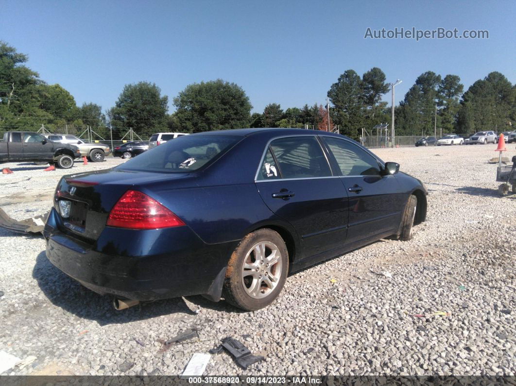 2007 Honda Accord Sdn Ex/ex-l Blue vin: 1HGCM56737A205255