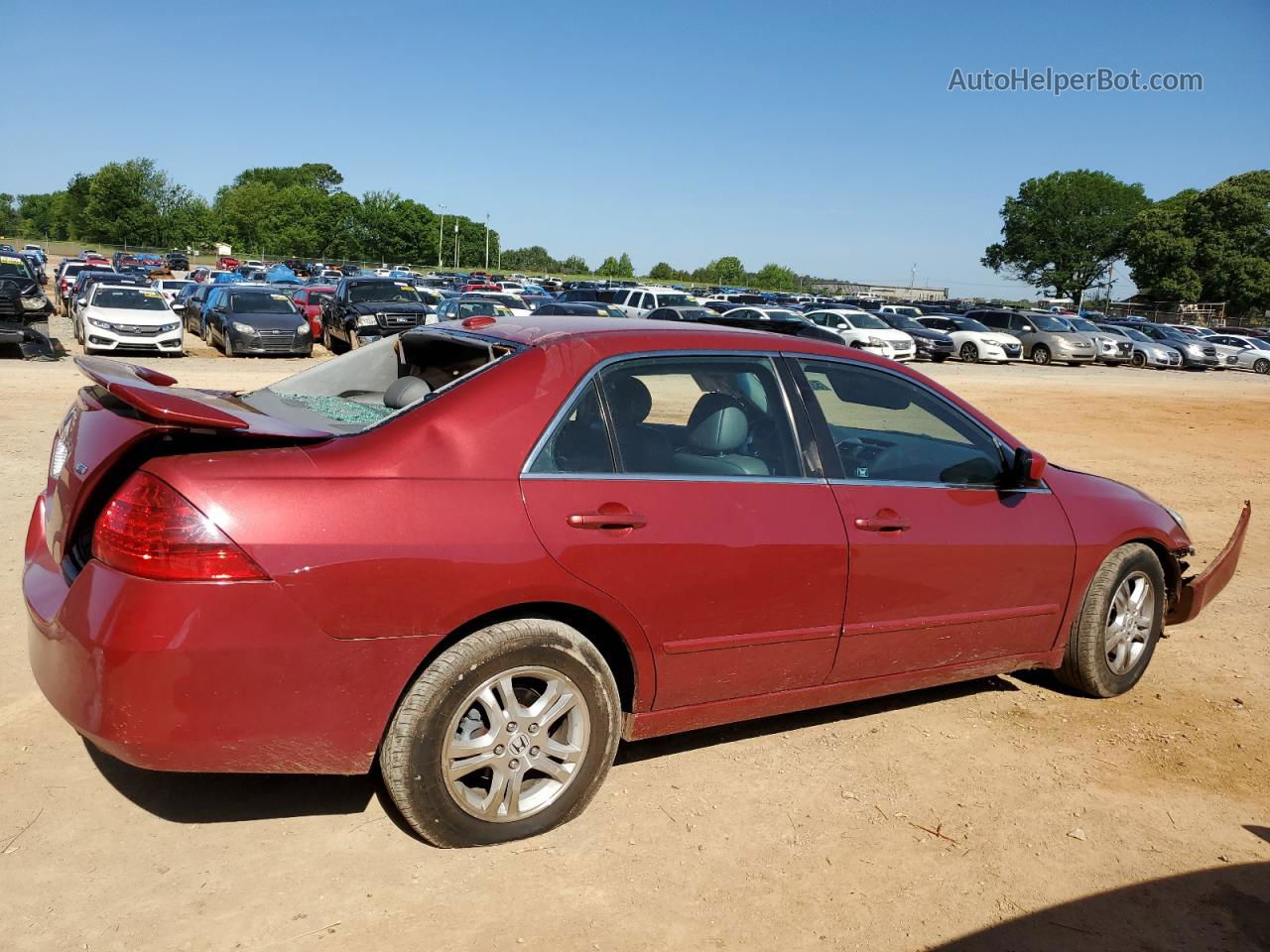 2007 Honda Accord Ex Red vin: 1HGCM56747A169771