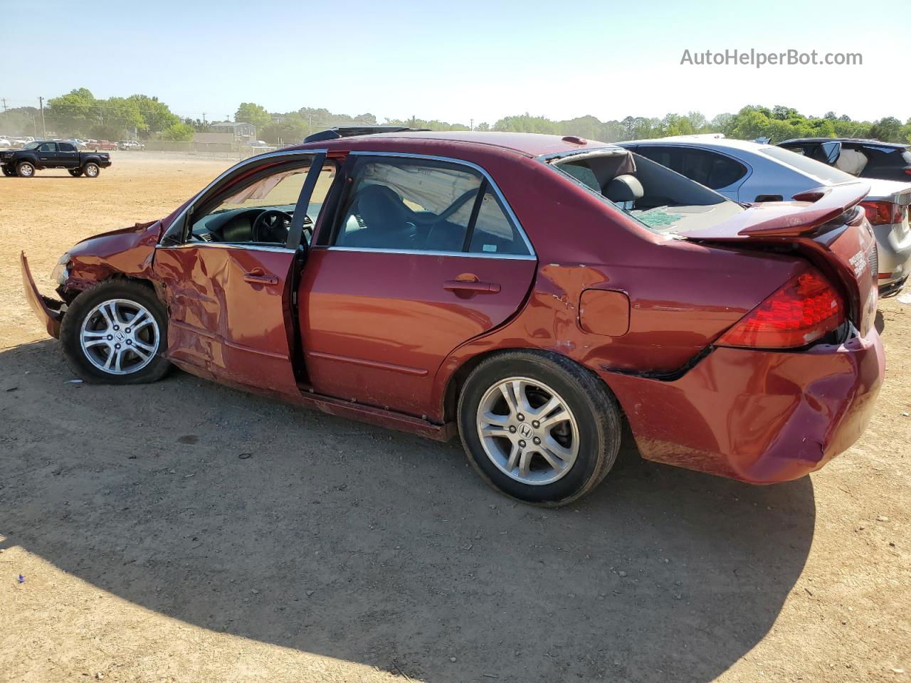 2007 Honda Accord Ex Red vin: 1HGCM56747A169771