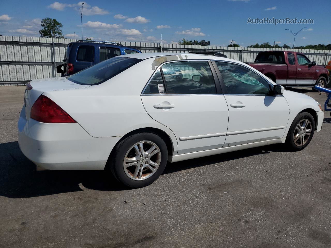 2007 Honda Accord Ex White vin: 1HGCM56747A215406