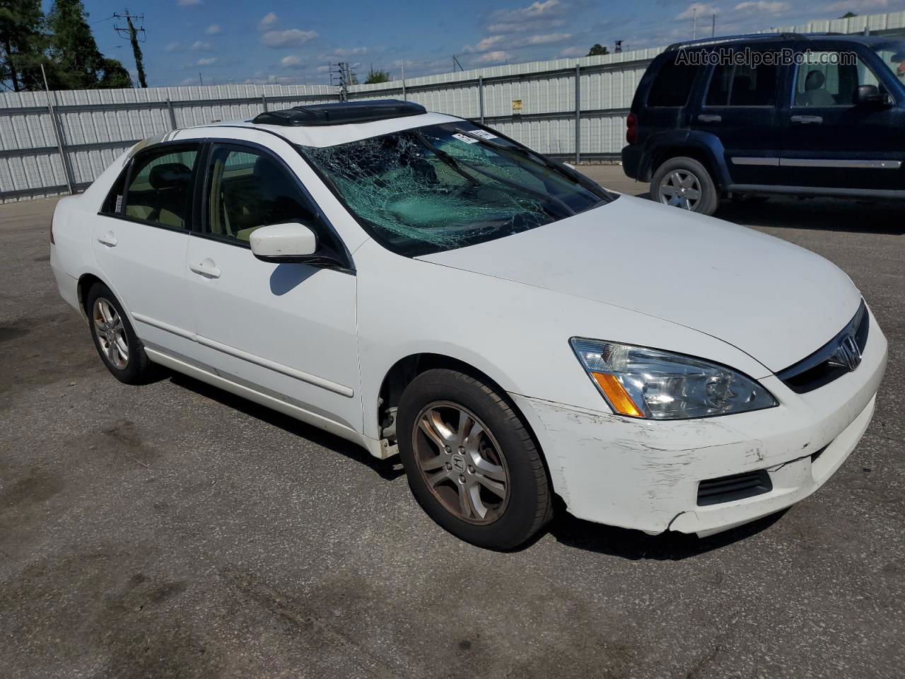 2007 Honda Accord Ex White vin: 1HGCM56747A215406