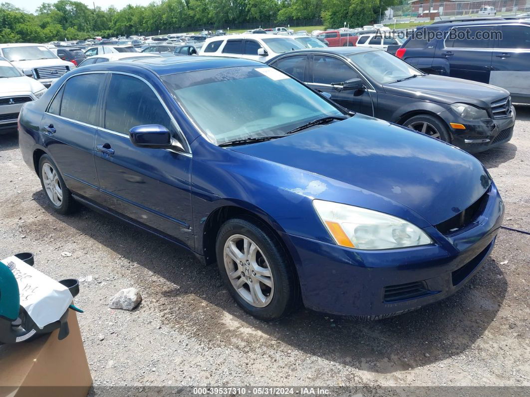 2007 Honda Accord 2.4 Ex Blue vin: 1HGCM56757A070005