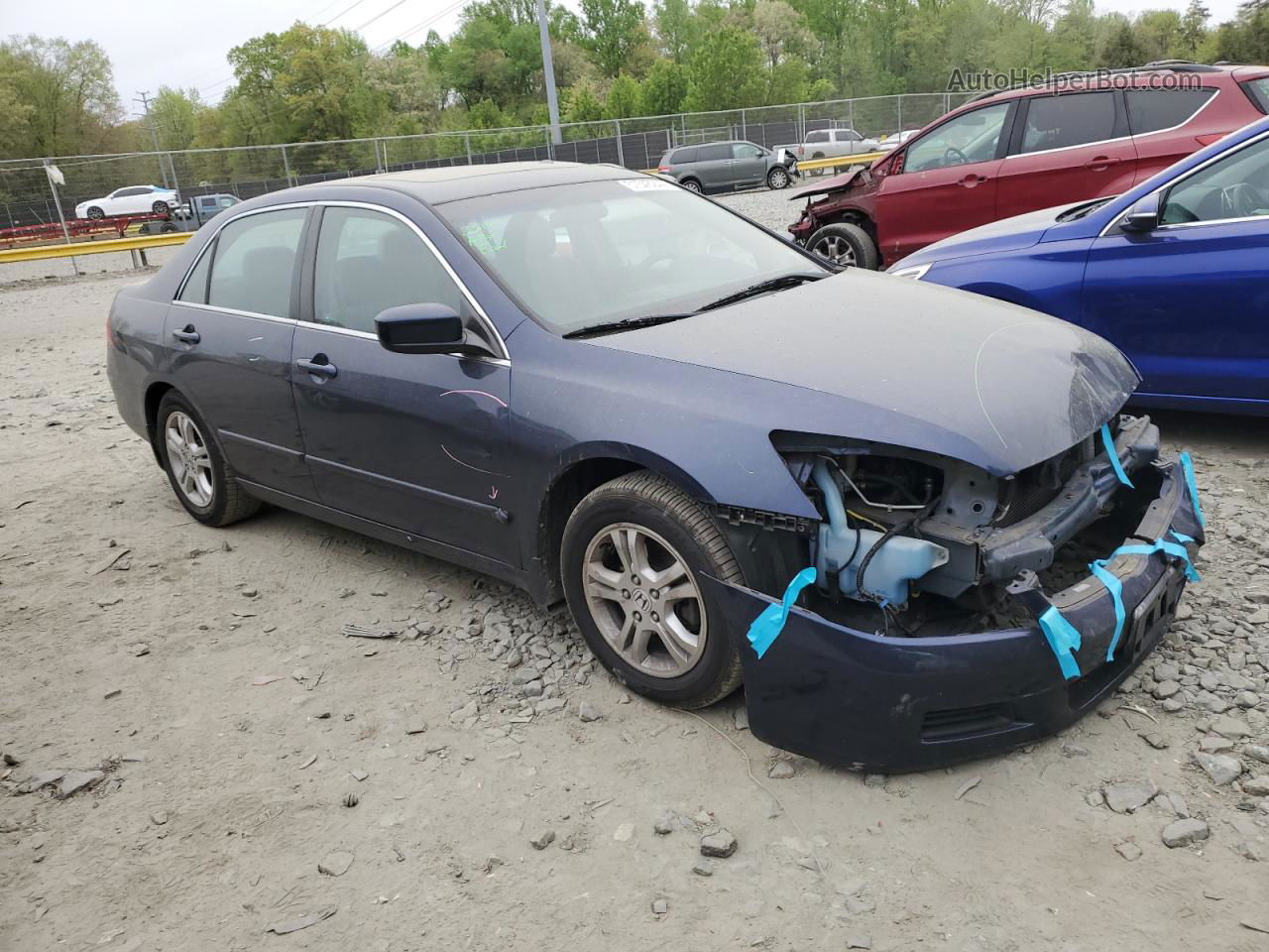 2007 Honda Accord Ex Blue vin: 1HGCM56757A186272