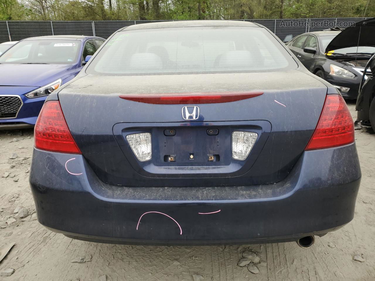 2007 Honda Accord Ex Синий vin: 1HGCM56757A186272