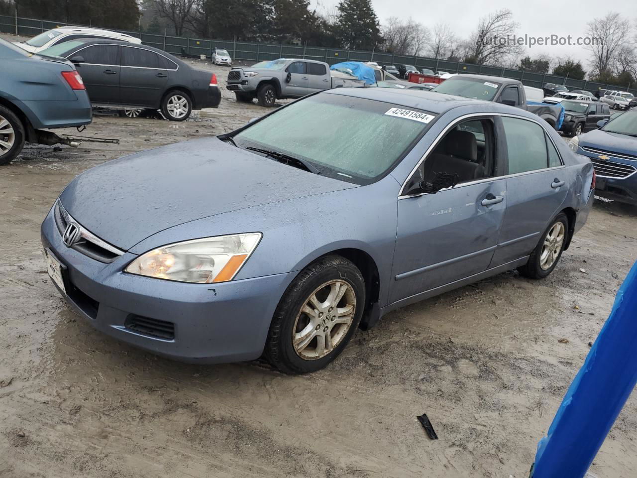 2007 Honda Accord Ex Blue vin: 1HGCM56767A181646