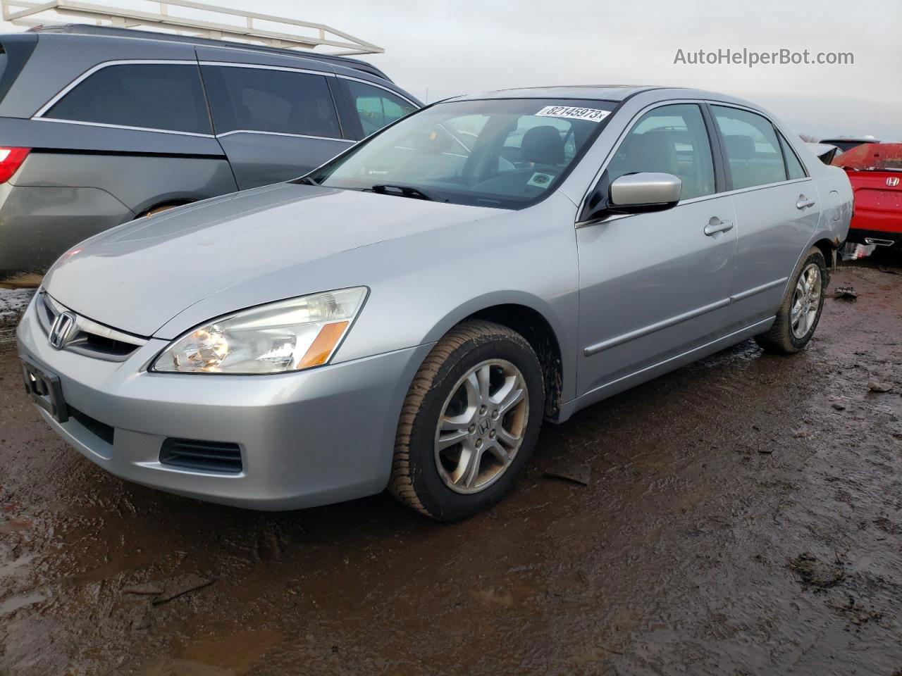 2007 Honda Accord Ex Серебряный vin: 1HGCM56777A223130