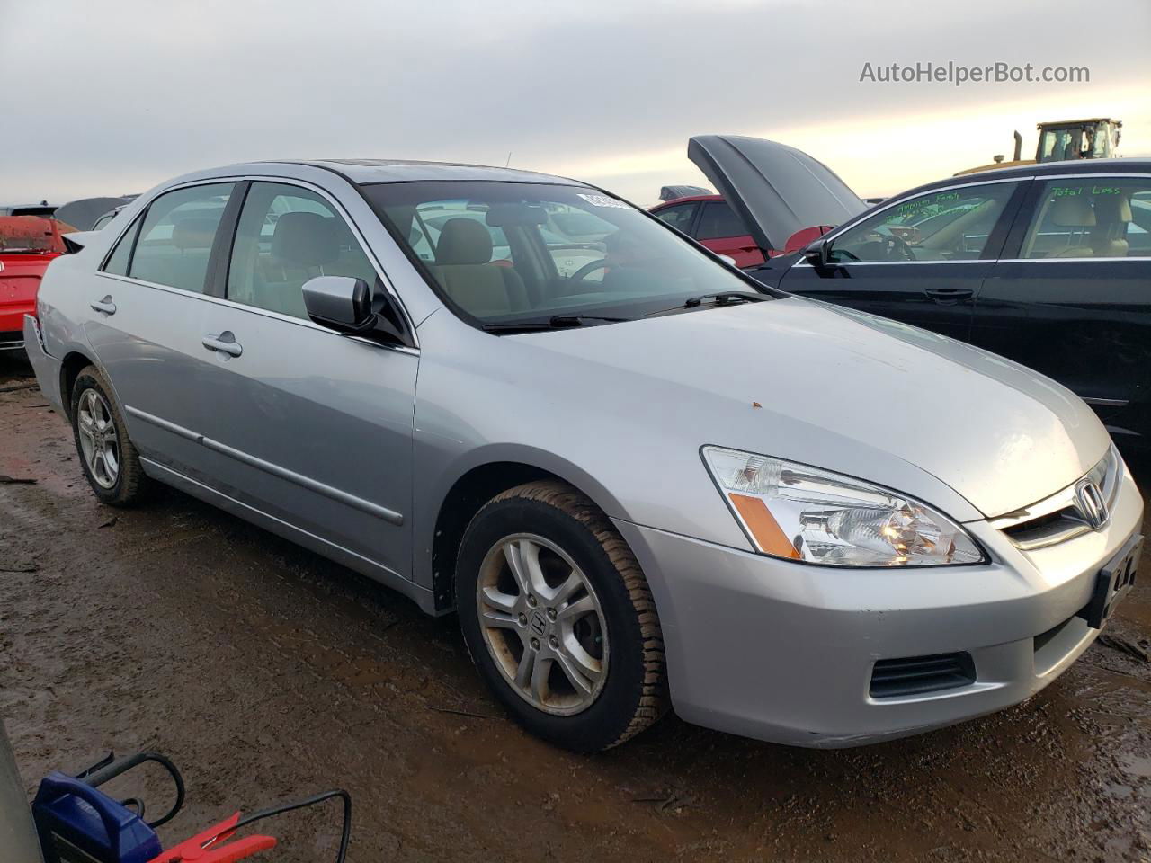 2007 Honda Accord Ex Серебряный vin: 1HGCM56777A223130