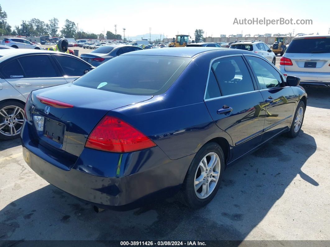 2007 Honda Accord 2.4 Ex Blue vin: 1HGCM56797A205356